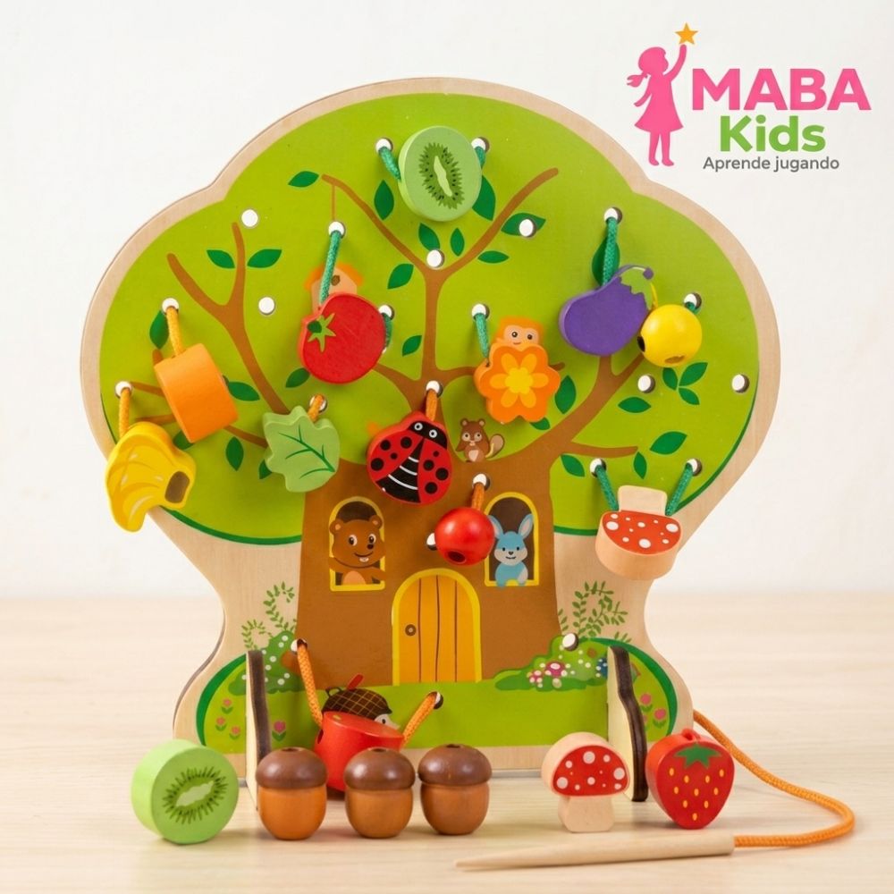 Árbol didáctico de madera Montessori