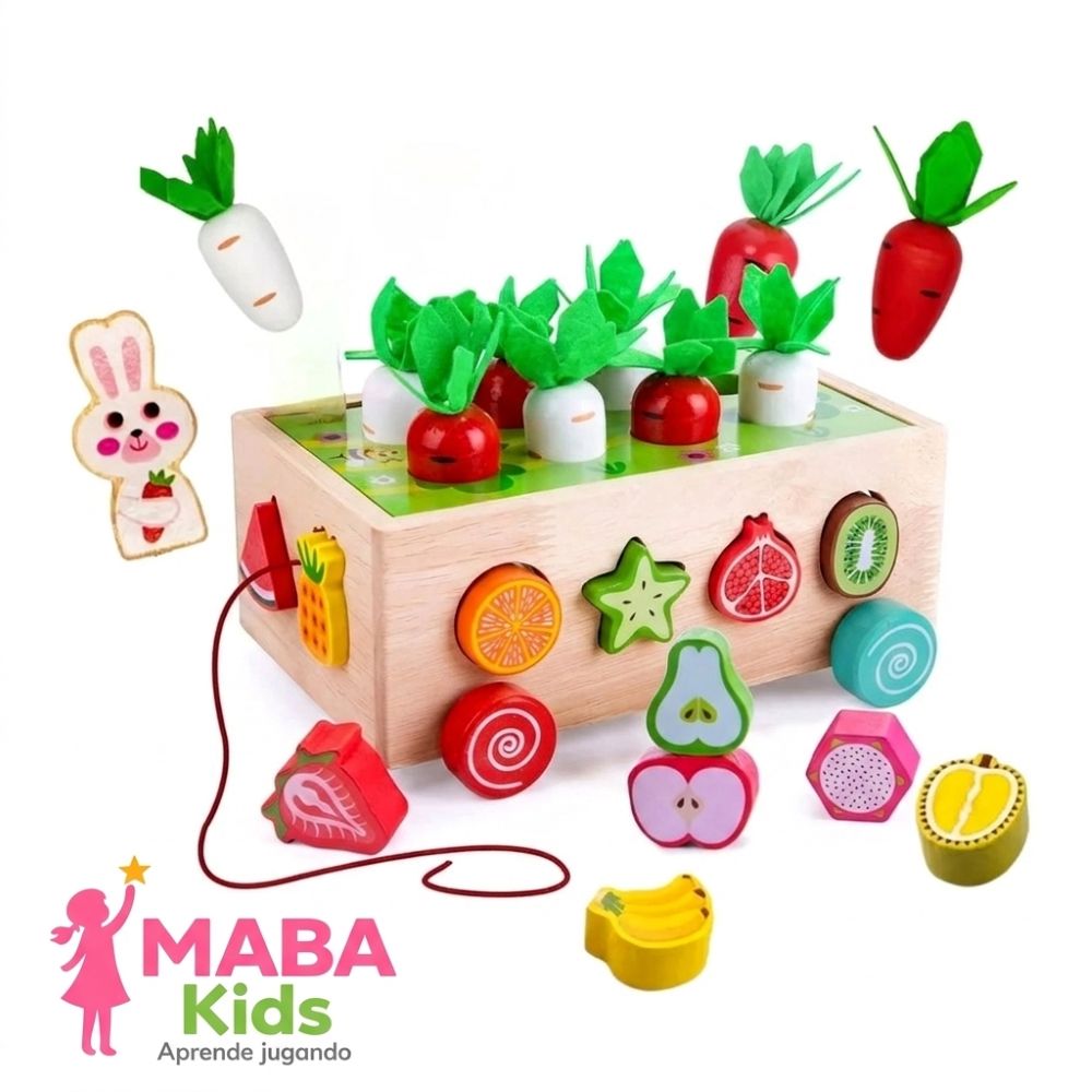 Cubo didáctico de madera para encajar