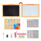 Pizarra didáctica de madera doble cara magnética y tiza Montessori