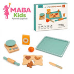 Set de repostería de madera con galletas y balanza Montessori