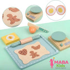 Set de repostería de madera con galletas y balanza Montessori