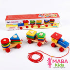 Trencito de madera con bloques de construcción Montessori