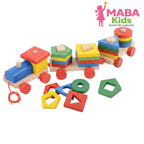 Trencito de madera con bloques de construcción Montessori