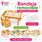 Mesa Evolutiva Sensorial Montessori + 1 Silla Evolutiva