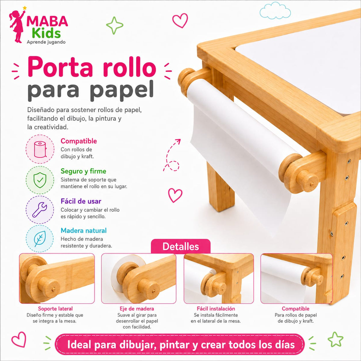 Mesa Evolutiva Sensorial Montessori + 1 Silla Evolutiva